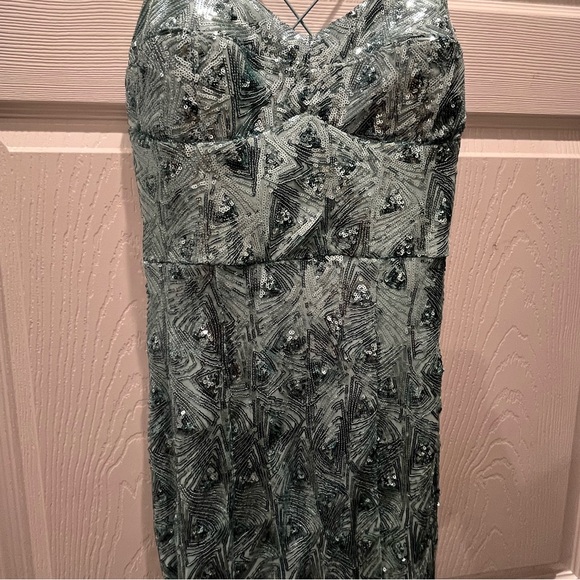 Speechless Blue Sequin Maxi Dress Mermaid Size 9 - Picture 10 of 13